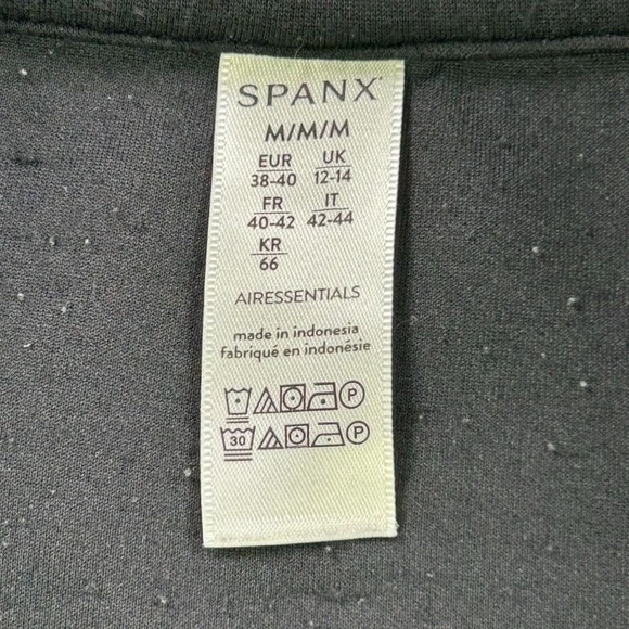 Spanx AirEssentials 1/2 Zip Pullover Sweatshirt Women Medium Black Raglan Sleeve - Picture 6 of 10